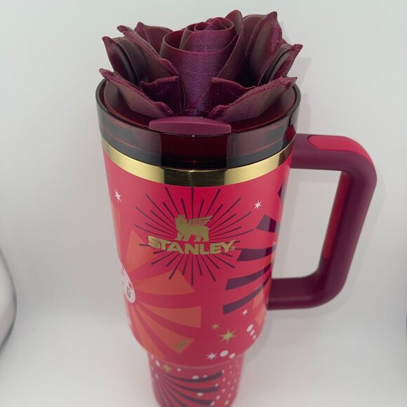 3D Rose Tumbler Topper that fit the new Barbie x Stanley 80s Dynamite lids - Picture 1 of 11